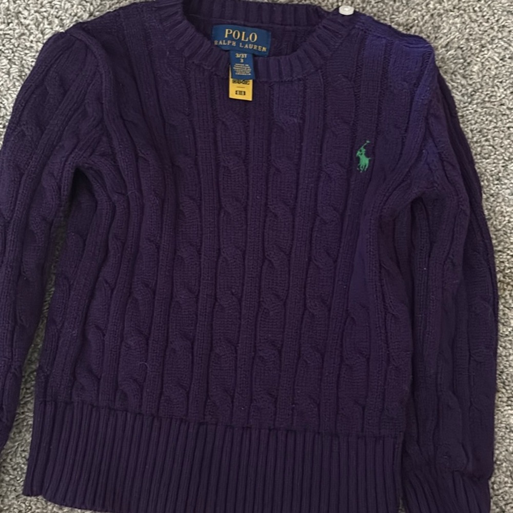 Polo by Ralph Lauren Purple Cable Knit Sweater 2 sweaters